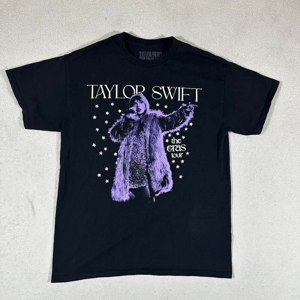 Taylor Swift The Eras Tour Black Graphic Concert T Shirt Official Merch Size M